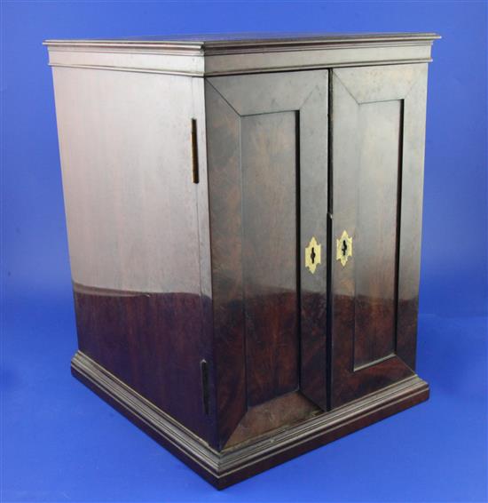 A 19th century mahogany coin collectors cabinet height 12.5 x width 9.5